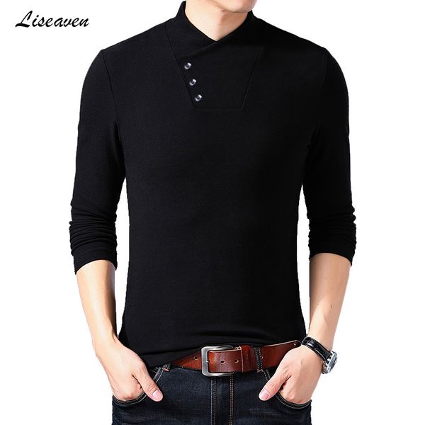 liseaven men's black t-shirt long sleeve tshirts v-neck t shirts male casual shirt spring summer autumn &tees 201116, White;black
liseaven men's black t-shirt long sleeve tshirts v-neck t shirts male casual shirt spring summer autumn &tees 201116, White;black