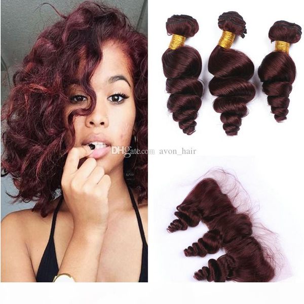 #99j wine red loose wave hair weft extension with lace frontal 13x4 burgundy ear to ear lace frontal with loose wave hair weaves, Black;brown
#99j wine red loose wave hair weft extension with lace frontal 13x4 burgundy ear to ear lace frontal with loose wave hair weaves, Black;brown