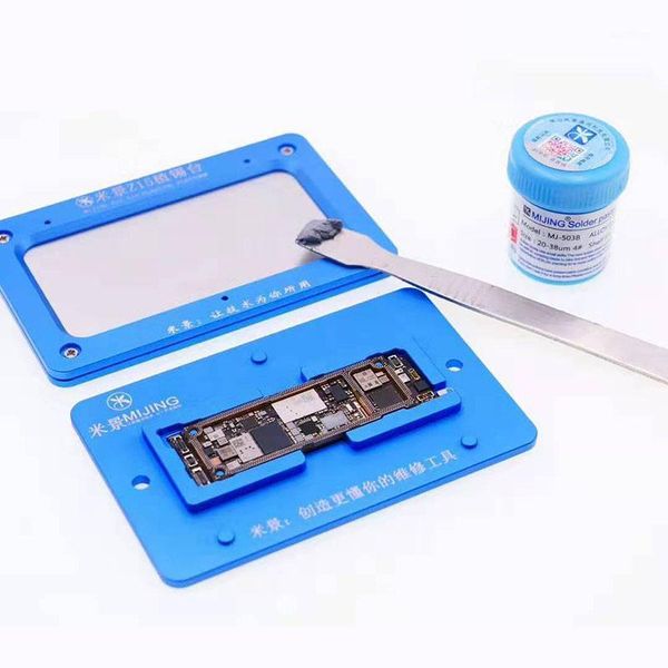 mj z13 z15 z16 motherboard holder fixture with bga reballing stencil for x xs xs max 11 11pro bga soldering repair tools1
mj z13 z15 z16 motherboard holder fixture with bga reballing stencil for x xs xs max 11 11pro bga soldering repair tools1