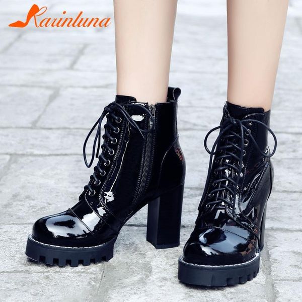 karin 2020 new fashion big size 42 patent leather chunky high heels ankle boots woman shoes zip up platform shoes lady boots, Black
karin 2020 new fashion big size 42 patent leather chunky high heels ankle boots woman shoes zip up platform shoes lady boots, Black