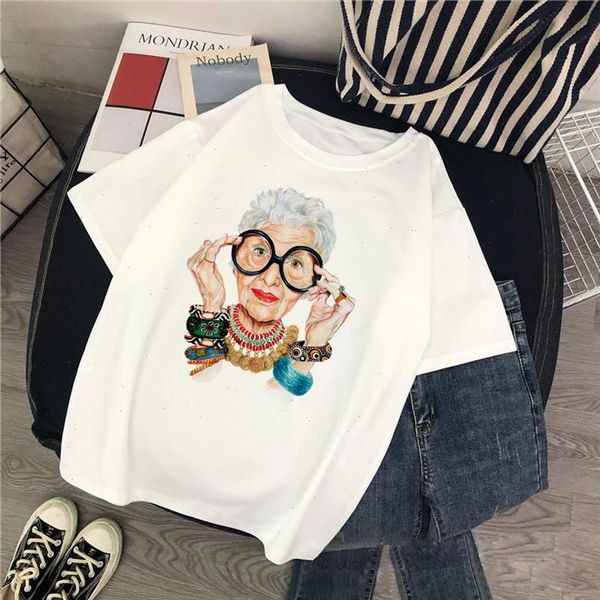 2021 new summer fashion grandmother print t shirt women o neck short sleeve harajuku for tshirt gothic streetwear t shirts, White
2021 new summer fashion grandmother print t shirt women o neck short sleeve harajuku for tshirt gothic streetwear t shirts, White