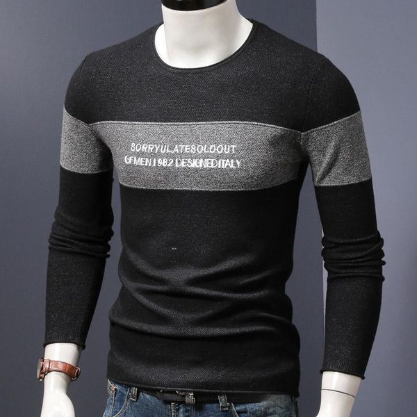 вязаный свитер зима мужчины пуловер мода письмо вышивки crewneck slim fit джерси, White;black
вязаный свитер зима мужчины пуловер мода письмо вышивки crewneck slim fit джерси, White;black
