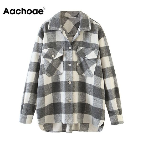 aachoae women vintage tweed plaid shirt jacket long sleeve single breasted coat with pockets turn down collar ladies jackets 201126, Black;brown
aachoae women vintage tweed plaid shirt jacket long sleeve single breasted coat with pockets turn down collar ladies jackets 201126, Black;brown
