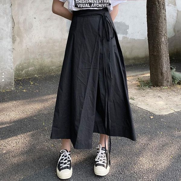2 colors midi skirt women solid color long skirts female irregular lace up high waist a line skirts womens (x1572), Black
2 colors midi skirt women solid color long skirts female irregular lace up high waist a line skirts womens (x1572), Black