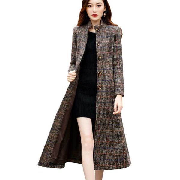 woolen coat women classic long coats 2021 new wool jackets trench winter outerwear plaid fashion over the knee w098, Black
woolen coat women classic long coats 2021 new wool jackets trench winter outerwear plaid fashion over the knee w098, Black