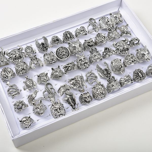 wholesale 50pcs/lots vintage punk animal mix owl tiger dragon eagle etc style antique silver personality jewelry rings for men women, Golden;silver
wholesale 50pcs/lots vintage punk animal mix owl tiger dragon eagle etc style antique silver personality jewelry rings for men women, Golden;silver