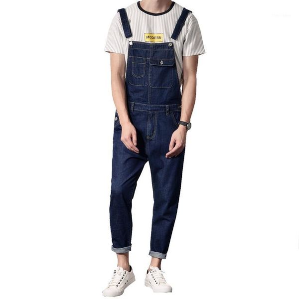 men's jeans men's casual pocket dark blue denim bib overalls long jumpsuits1 
men's jeans men's casual pocket dark blue denim bib overalls long jumpsuits1