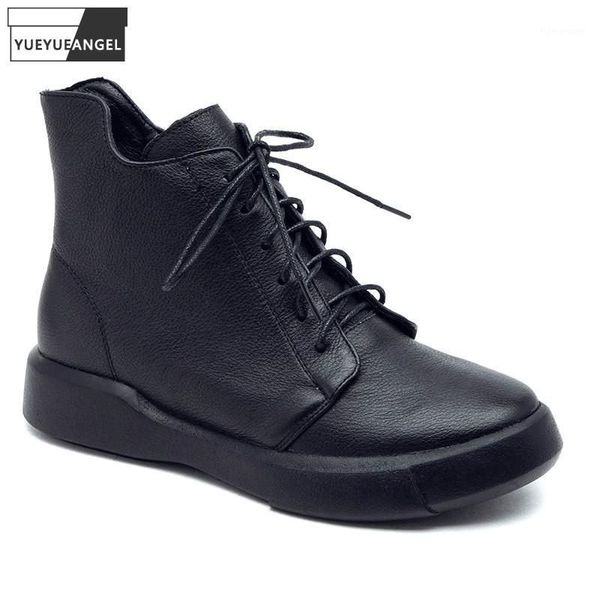 boots women genuine leather shoes lace up round toe ankle black simple cowhide short fashion female winter fleece shoes1
boots women genuine leather shoes lace up round toe ankle black simple cowhide short fashion female winter fleece shoes1