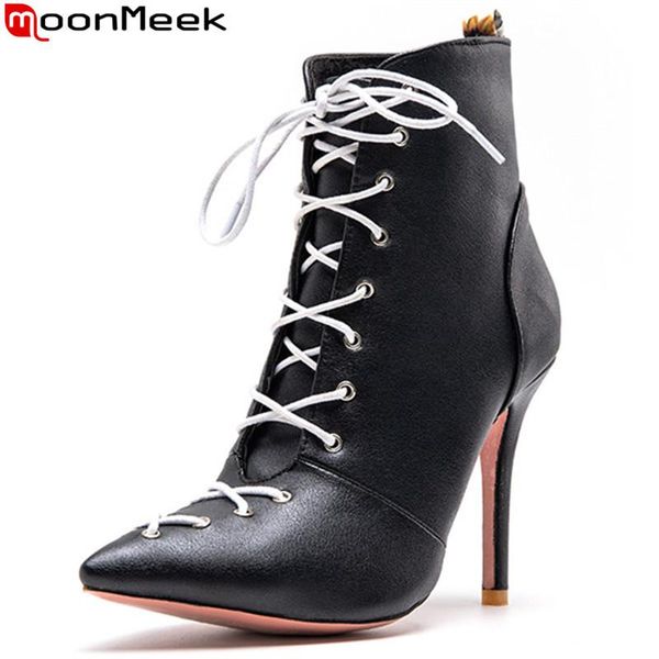 moonmeek 2021 new ankle boots for women pointed toe lace up ladies prom boots thin high heels autumn winter plus size, Black
moonmeek 2021 new ankle boots for women pointed toe lace up ladies prom boots thin high heels autumn winter plus size, Black