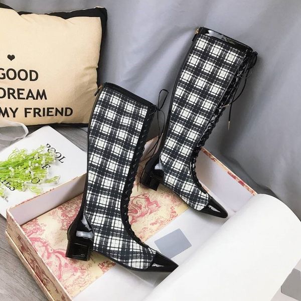ladies all match lace up boots fashion tassel design casual shoes over the knee printing checkered boots, Black
ladies all match lace up boots fashion tassel design casual shoes over the knee printing checkered boots, Black