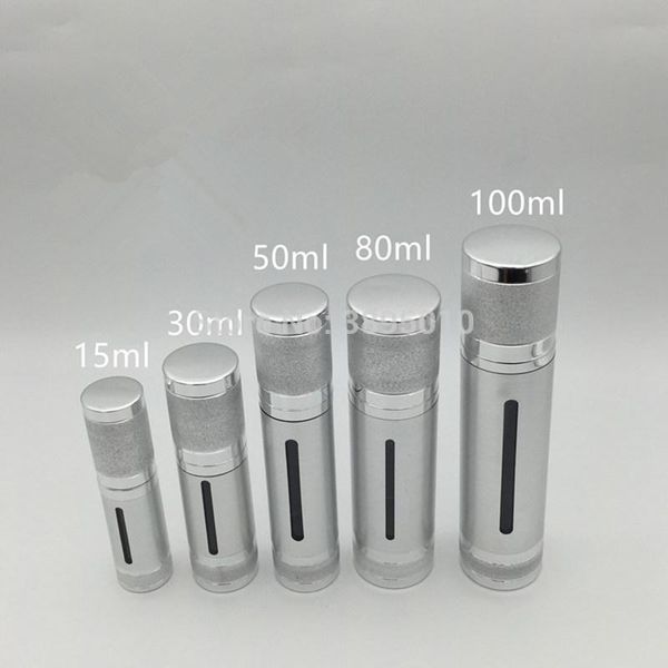silver airless vacuum pump lotion bottle with white cap cosmetic containers 15ml 30ml 50ml 80ml 100ml f515
silver airless vacuum pump lotion bottle with white cap cosmetic containers 15ml 30ml 50ml 80ml 100ml f515