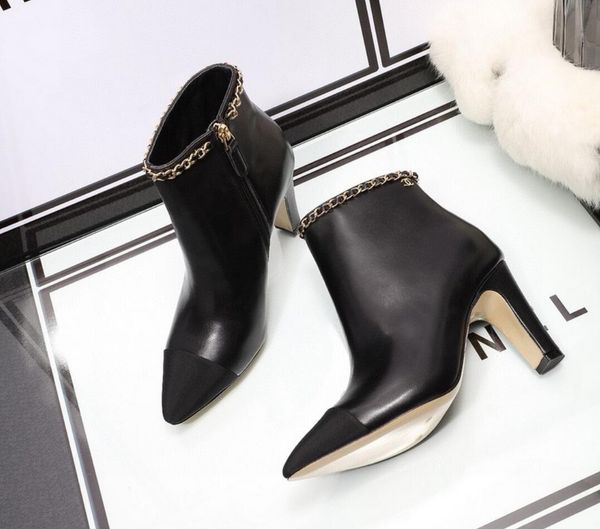 new luxury luxury designer fashion paris crystal sheepskin inner zipper ankle boots increase 8.5cm sheepskin deerskin stitching chain an, Black
new luxury luxury designer fashion paris crystal sheepskin inner zipper ankle boots increase 8.5cm sheepskin deerskin stitching chain an, Black