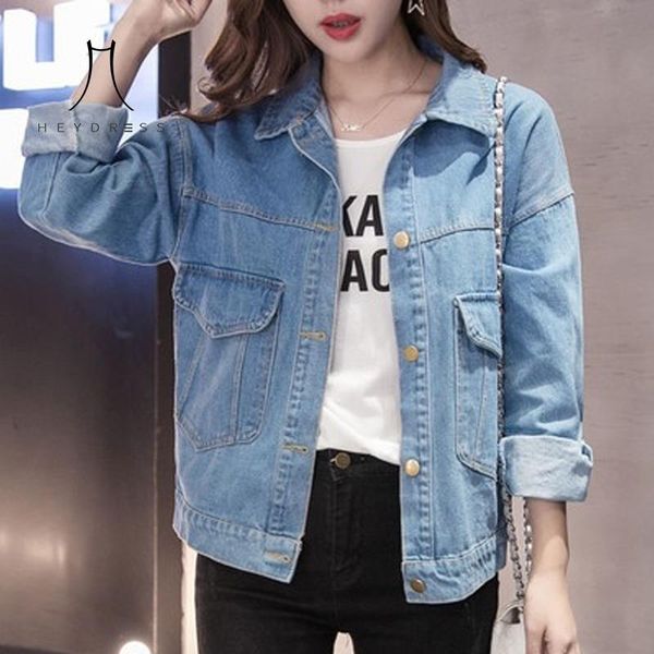 women's jackets heydress 2021 autumn korean denim loose short jeans jacket ladies casual outwear basic single breasted, Black;brown
women's jackets heydress 2021 autumn korean denim loose short jeans jacket ladies casual outwear basic single breasted, Black;brown