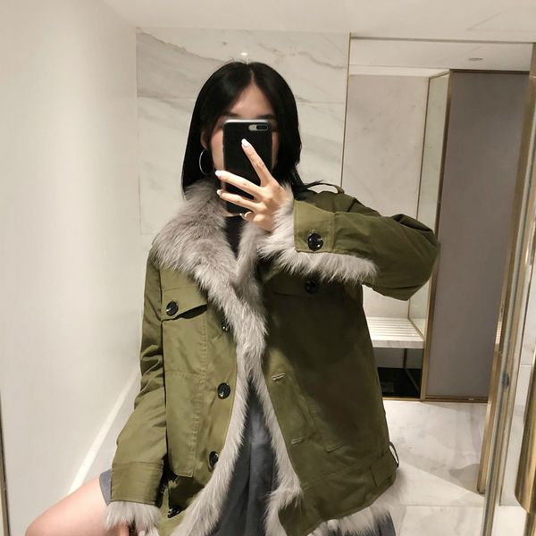 oftbuy 2020 safari style winter jacket women real fur coat natural fox fur liner wear both sides parka thick warm outerwear, Black
oftbuy 2020 safari style winter jacket women real fur coat natural fox fur liner wear both sides parka thick warm outerwear, Black