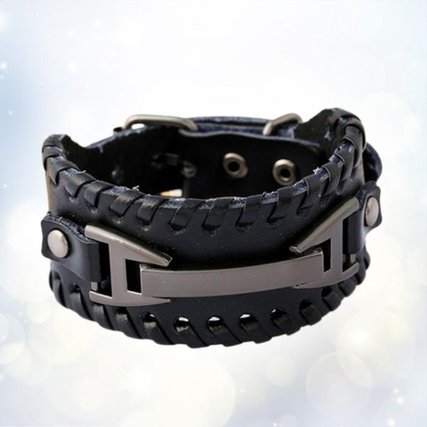 men's punk simple pu leather bracelet fashion retro woven cattlehide wristband decoration black, Golden;silver
men's punk simple pu leather bracelet fashion retro woven cattlehide wristband decoration black, Golden;silver