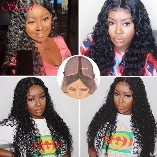 satai deep wave lace part wig human hair wigs for women brazilian deep wave lace front 150 density remy human hair wigs, Black;brown
satai deep wave lace part wig human hair wigs for women brazilian deep wave lace front 150 density remy human hair wigs, Black;brown