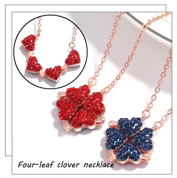 chains fashion creative red blue double-sided four-hearted clover pendantluckygrass cavicle chain necklace, Silver
chains fashion creative red blue double-sided four-hearted clover pendantluckygrass cavicle chain necklace, Silver