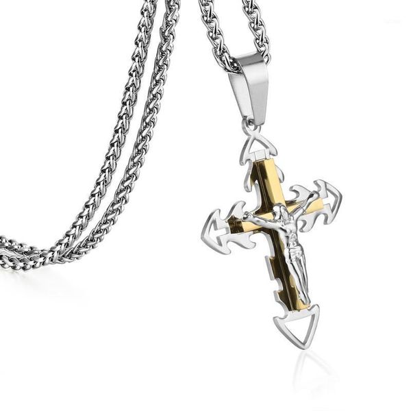 2020 new punk stainless steel arrow cross chains crucifix pendant necklace for men jewelry gold silver color mn1991
2020 new punk stainless steel arrow cross chains crucifix pendant necklace for men jewelry gold silver color mn1991