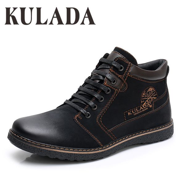 kulada shoes men's pu leather boots spring&autumn men boots comfortable nature working men lace-up casual ankle boots 201019, Black
kulada shoes men's pu leather boots spring&autumn men boots comfortable nature working men lace-up casual ankle boots 201019, Black