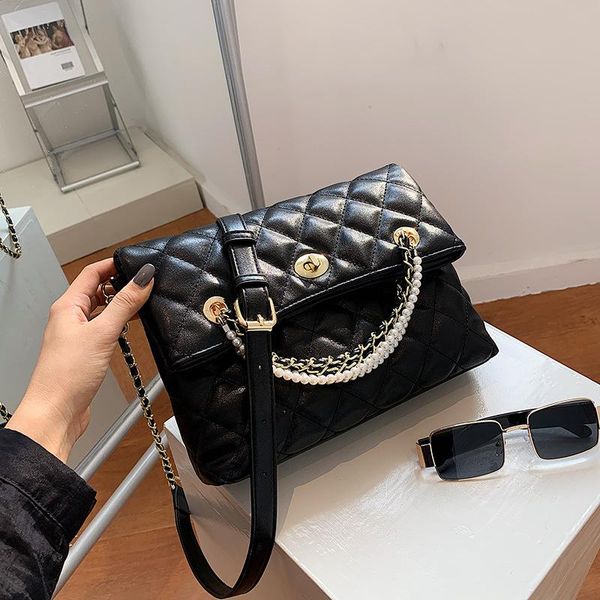 shoulder bags 2021 lattice square pearl tote bag fashion pu leather women's designer handbag chain messenger
shoulder bags 2021 lattice square pearl tote bag fashion pu leather women's designer handbag chain messenger