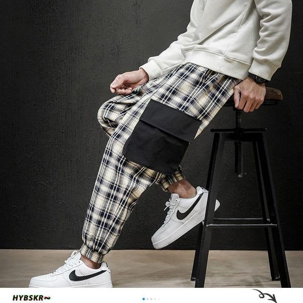 hybskr men's plaid straight harem harajuku pencil pants trousers japanese streetwear male casual hip hop 2020 fashion pants, Black
hybskr men's plaid straight harem harajuku pencil pants trousers japanese streetwear male casual hip hop 2020 fashion pants, Black