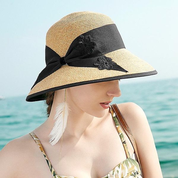 wide brim hats sedancasesa summer straw hat for women beach casual sun visors caps foldable with lace bowknot1, Blue;gray
wide brim hats sedancasesa summer straw hat for women beach casual sun visors caps foldable with lace bowknot1, Blue;gray