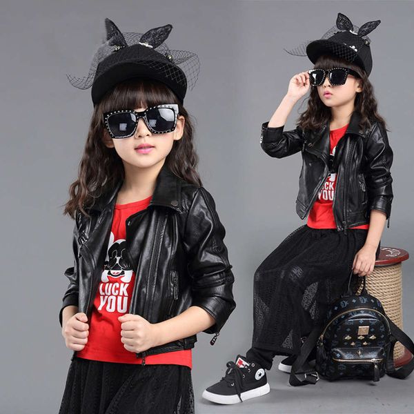 2020 spring clothing children's coat middle big girl zipper long sve cardigan versatile pu leather cloth, Black
2020 spring clothing children's coat middle big girl zipper long sve cardigan versatile pu leather cloth, Black