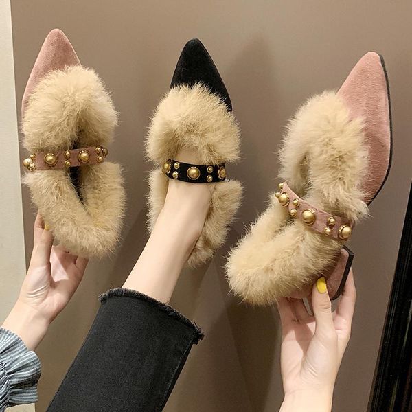 2020 metal studs belt loafers woman flats chunky heels plush shoes women espadrilles ballerina pointed toe rivets fur moccasins, Black
2020 metal studs belt loafers woman flats chunky heels plush shoes women espadrilles ballerina pointed toe rivets fur moccasins, Black
