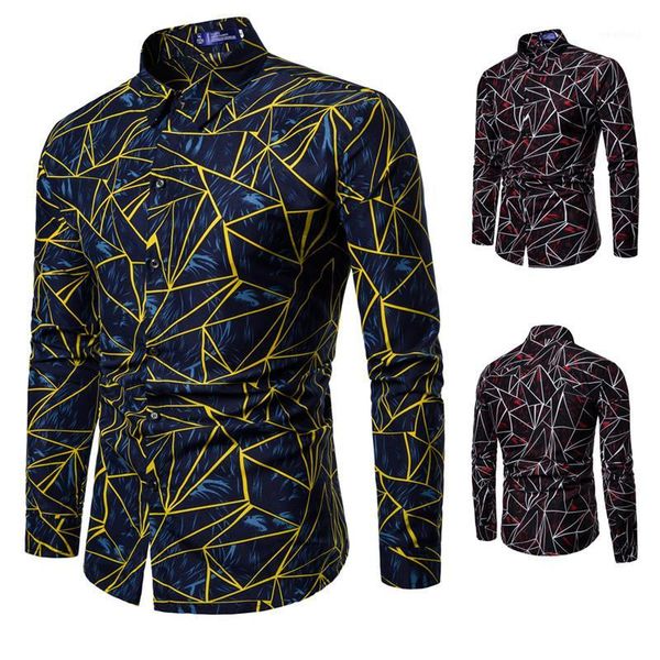 men's casual shirts fashion autumn and winter men slim fit streetwear geometric print blouse lapel button shirts1, White;black
men's casual shirts fashion autumn and winter men slim fit streetwear geometric print blouse lapel button shirts1, White;black