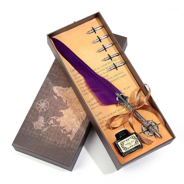 becode feather pen set classical vintage fountain pens creative writing pen teacher's day gift box stationery supplies1
becode feather pen set classical vintage fountain pens creative writing pen teacher's day gift box stationery supplies1