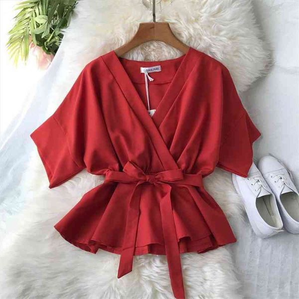 ruffles fashion v neck summer chiffon blouse women bandage shirt chemisier femme casual slim waist tie elegant top, White
ruffles fashion v neck summer chiffon blouse women bandage shirt chemisier femme casual slim waist tie elegant top, White