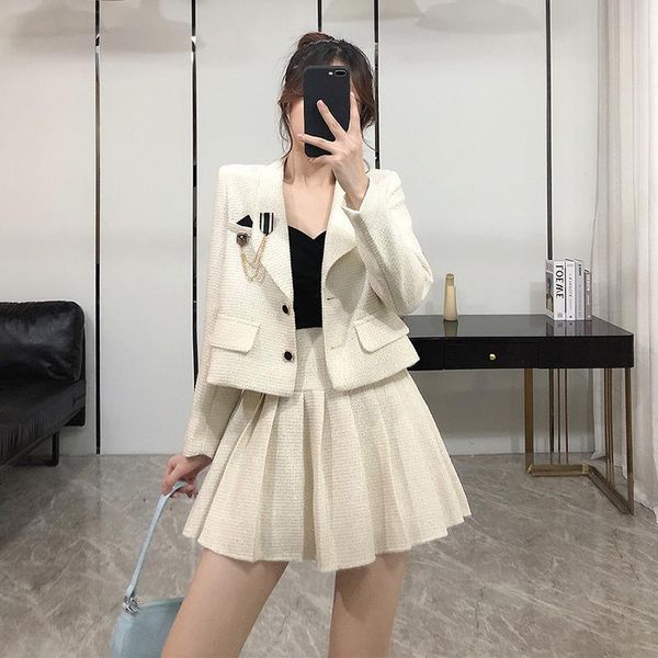 women's tracksuits 2021 autumn winter vintage elegant tweed two piece set women jacket coat mini skirt outfits crop chandal mujer, Gray
women's tracksuits 2021 autumn winter vintage elegant tweed two piece set women jacket coat mini skirt outfits crop chandal mujer, Gray