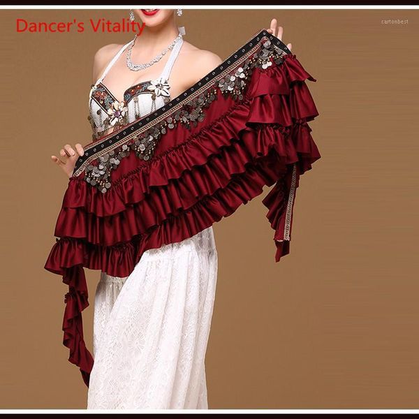 stage wear ethnic belly dance clothes gypsy costume accessories cape with fringe coins straps hips scarf belt for dance1, Black;red
stage wear ethnic belly dance clothes gypsy costume accessories cape with fringe coins straps hips scarf belt for dance1, Black;red