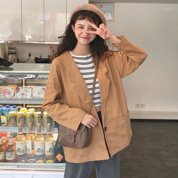 spring new turn-down collar women's clothing loose ulzzang coats casual korean style long sleeve thin office ladies jackets, Black;brown
spring new turn-down collar women's clothing loose ulzzang coats casual korean style long sleeve thin office ladies jackets, Black;brown