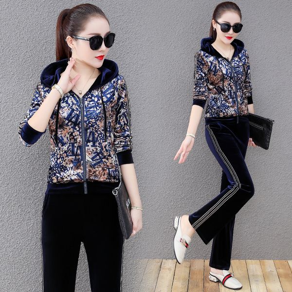 women's casual velvet floral two piece loose hoodie wholesale femme pn80, White
women's casual velvet floral two piece loose hoodie wholesale femme pn80, White