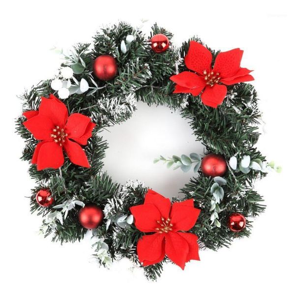 christmas wreath with battery powered led light string front door hanging garland holiday xmas home decorations1