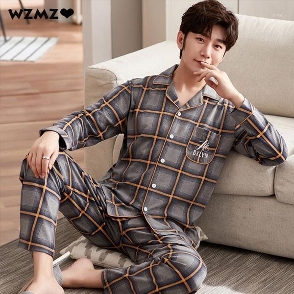 100% cotton plaid pajamas set fashion lapel sleepwear suit casual cardigan with pockets male pijama homewear clothing plus size1, Black;brown
100% cotton plaid pajamas set fashion lapel sleepwear suit casual cardigan with pockets male pijama homewear clothing plus size1, Black;brown