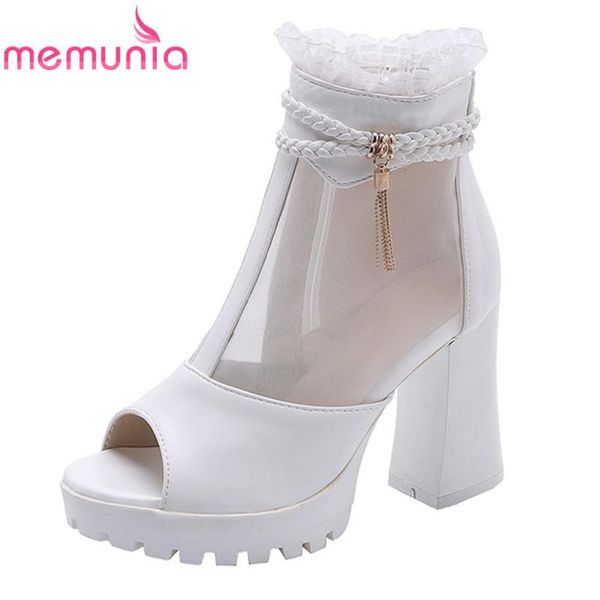 memunia 2020 new arrival women ankle boots open toe high heels boots zip mesh summer prom platform prom shoes woman, Black
memunia 2020 new arrival women ankle boots open toe high heels boots zip mesh summer prom platform prom shoes woman, Black