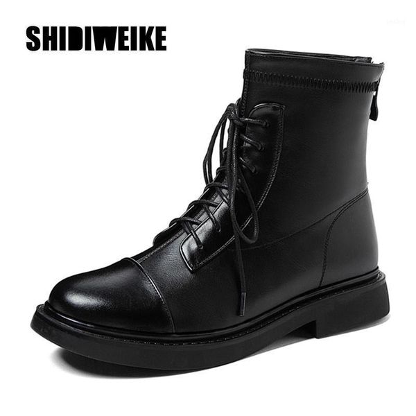 autumn boots women shoes woman boots fashion flat round pu ankle spring elastic lace-up black comfortable v2971
autumn boots women shoes woman boots fashion flat round pu ankle spring elastic lace-up black comfortable v2971