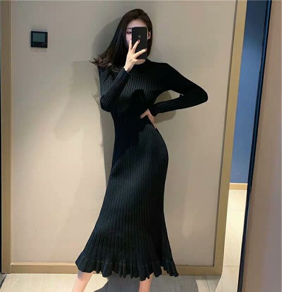 black waisted slim knit dress 2020 autumn new women's dress with bottom fur skirt under fishtail lutkj, Black;gray
black waisted slim knit dress 2020 autumn new women's dress with bottom fur skirt under fishtail lutkj, Black;gray
