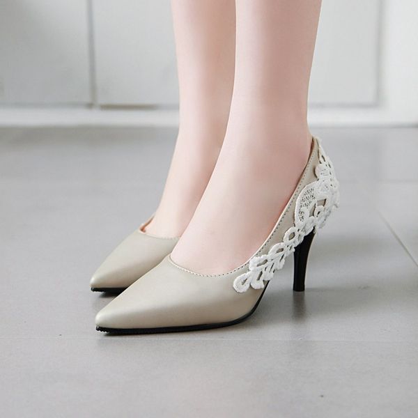 big size 9 11 12 ladies high heels women shoes woman pumps shoes with pointed lace lace and shallow mouth, Black
big size 9 11 12 ladies high heels women shoes woman pumps shoes with pointed lace lace and shallow mouth, Black
