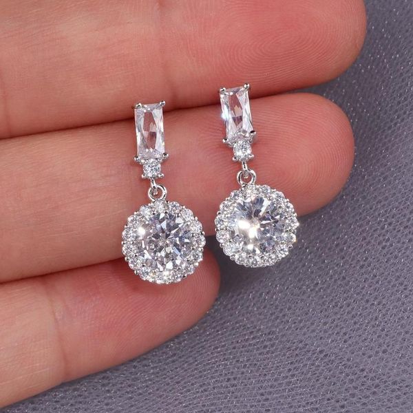 dangle & chandelier classic luxury round cubic zircon earrings for women bride white color sparking crystals drop wedding ue4002, Silver
dangle & chandelier classic luxury round cubic zircon earrings for women bride white color sparking crystals drop wedding ue4002, Silver