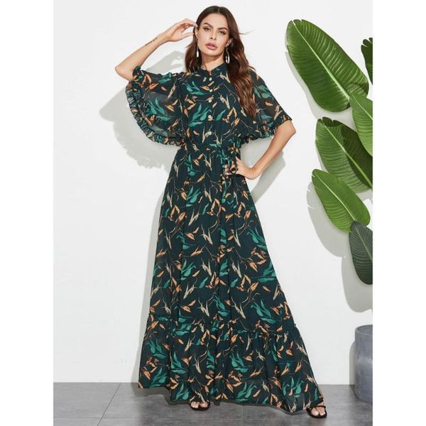 ethnic clothing women chiffon ruffle short sleeve print maxi dress lace up waist gown ramadan kaftan robe islamic muslim abaya jubah djellab, Red
ethnic clothing women chiffon ruffle short sleeve print maxi dress lace up waist gown ramadan kaftan robe islamic muslim abaya jubah djellab, Red