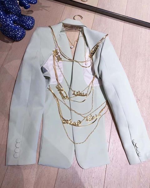 usa 2020 women's jacket blazers designer brand coats necklace suit green tuxedo high-end outerwear top, White;black
usa 2020 women's jacket blazers designer brand coats necklace suit green tuxedo high-end outerwear top, White;black