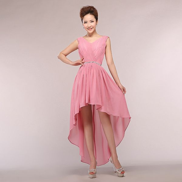 chiffon v neck bridesmaid dresses 2021 high low party dress blush pink red royal blue vestido longo, White;pink
chiffon v neck bridesmaid dresses 2021 high low party dress blush pink red royal blue vestido longo, White;pink