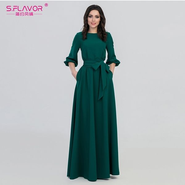 s.flavor green color woman o-neck long dress bohemian style slim vestidos vintage 3/4 lantern sleeve casual winter dress 201029, Black;gray
s.flavor green color woman o-neck long dress bohemian style slim vestidos vintage 3/4 lantern sleeve casual winter dress 201029, Black;gray