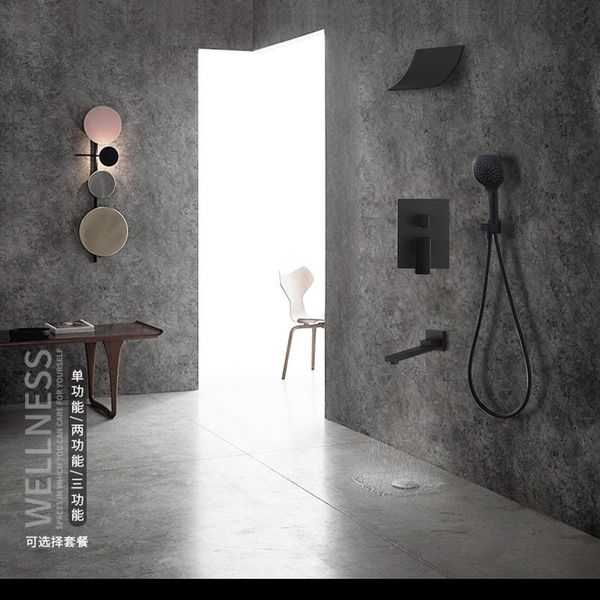 premium quality brass black shower set bathroom waterfall shower head faucet shower spout diverter mixer handheld spray set wmtaga 
premium quality brass black shower set bathroom waterfall shower head faucet shower spout diverter mixer handheld spray set wmtaga