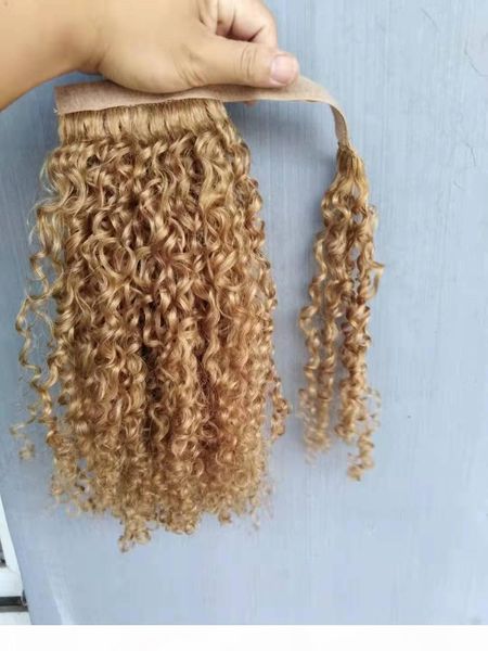 new arrive brazilian human virgin remy curly ponytail hair extensions dark blonde 27# color 100g one set, Black
new arrive brazilian human virgin remy curly ponytail hair extensions dark blonde 27# color 100g one set, Black