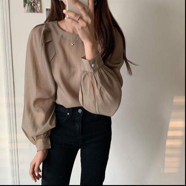 autumn blouse sweet office ladies o neck puff sleeve full sleeved simple loose solid shirts drop shipping, White
autumn blouse sweet office ladies o neck puff sleeve full sleeved simple loose solid shirts drop shipping, White