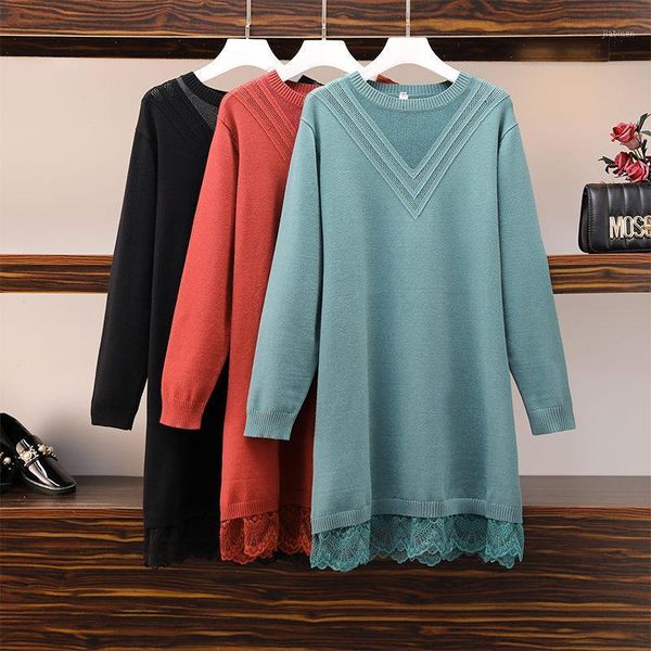 sweater women plus size autumn and winter long sleeve dress mid-length lace patchwork fake two-piece knitted pullover shirt y3861, White;black
sweater women plus size autumn and winter long sleeve dress mid-length lace patchwork fake two-piece knitted pullover shirt y3861, White;black